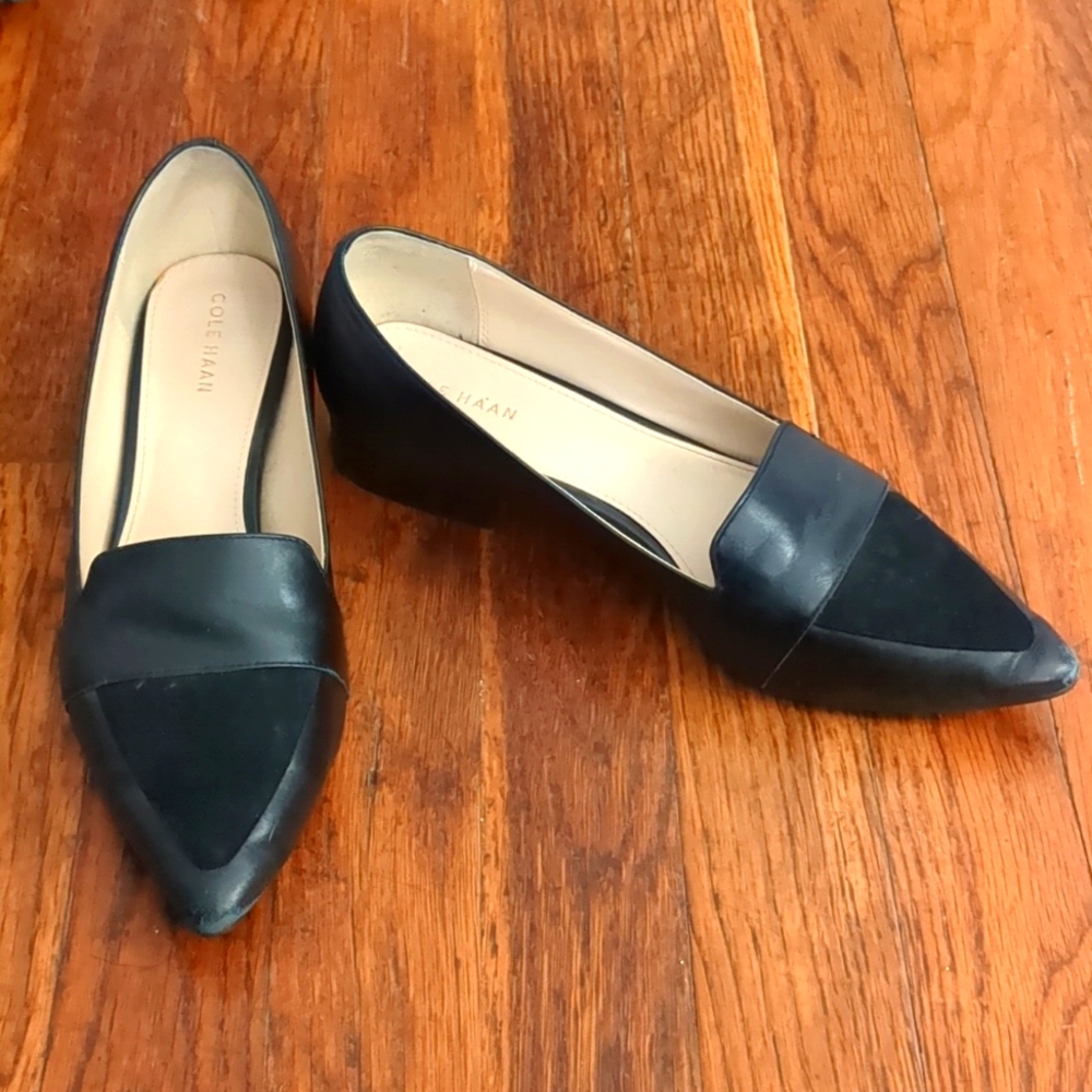 Cole Haan Black Leather Pointed Flats - 6.5